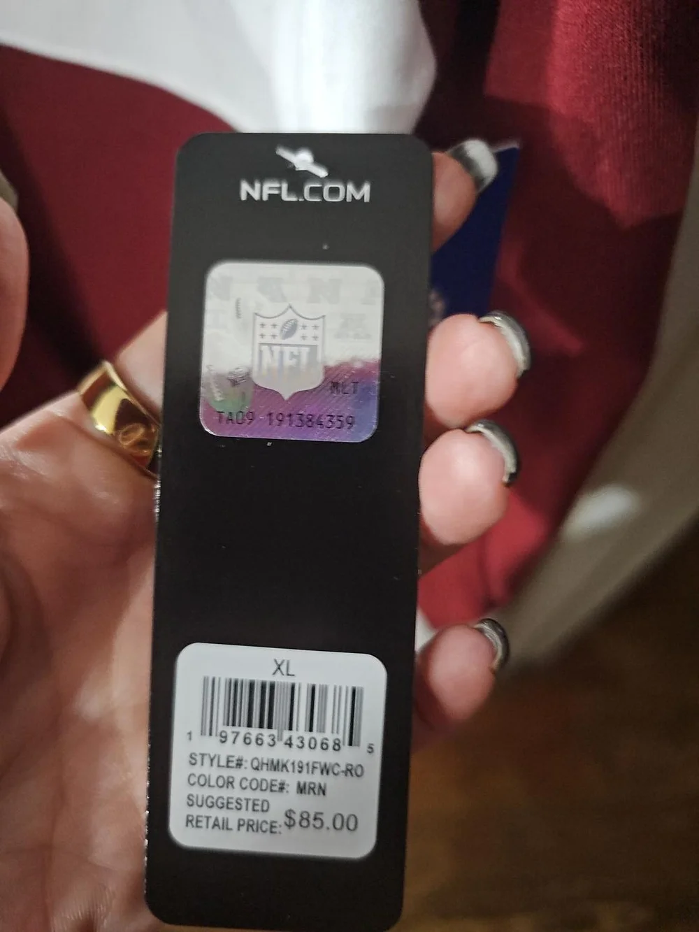 Washington Commanders NFL Ultra Game Hoodie XL NWT Black Burgundy